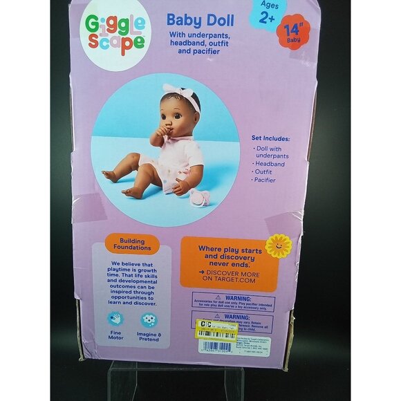 Gigglescape 14” Baby Doll With Pacifier Outfit Headband & Thumb-Sucking Feature - Picture 4 of 6